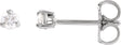 Platinum Natural Diamond Round 3-Prong Pre-Notched Claw Earring