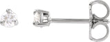 Platinum Natural Diamond Round 3-Prong Pre-Notched Claw Earring