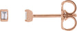 14K Gold Natural Diamond Straight Baguette Channel-Set Stud Earrings - Rose Gold