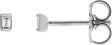 Platinum Natural Diamond Straight Baguette Channel-Set Stud Earrings