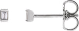 14K Gold Natural Diamond Straight Baguette Channel-Set Stud Earrings - White Gold