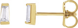 14K Gold Lab-Grown Diamond Tapered Baguette Channel-Set Stud Earrings - Yellow Gold