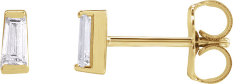 14K Gold Lab-Grown Diamond Tapered Baguette Channel-Set Stud Earrings - Yellow Gold