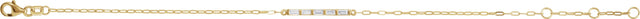 14K Gold Straight Baguette Natural Diamond Accented Bar Link Bracelet - White Gold - view 4