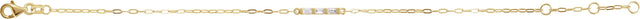 14K Gold Straight Baguette Natural Diamond Accented Bar Link Bracelet - Yellow Gold - view 2