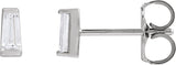 Platinum Natural Diamond Tapered Baguette Channel-Set Stud Earrings