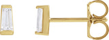 14K Gold Natural Diamond Tapered Baguette Channel-Set Stud Earrings - Yellow Gold