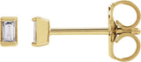 14K Gold Natural Diamond Straight Baguette Channel-Set Stud Earrings - Yellow Gold