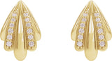 Platinum Round Natural Diamond Accented Earrings III - view 4