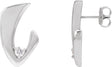 Platinum Round Natural Diamond Accented Freeform Earrings – 3mm Stones