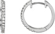14K Gold Round Natural Diamond Accented Hoop Earrings V