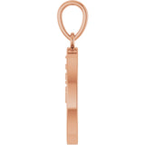14K Gold Round Natural Diamond Tree of Life Pendant - Rose Gold - view 3