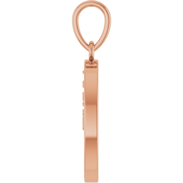 14K Gold Round Natural Diamond Tree of Life Pendant - Rose Gold - view 3