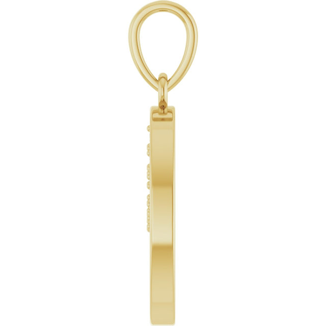 14K Gold Round Natural Diamond Tree of Life Pendant - Yellow Gold - view 3