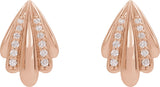 14K Gold Round Natural Diamond Accented Earrings IV - Rose Gold - view 2