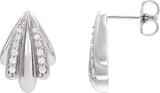 14K Gold Round Natural Diamond Accented Earrings IV - White Gold