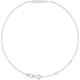 14K Gold Natural Diamond Graduated Link Bracelet - White Gold