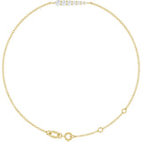 14K Gold Natural Diamond Graduated Link Bracelet - Yellow Gold
