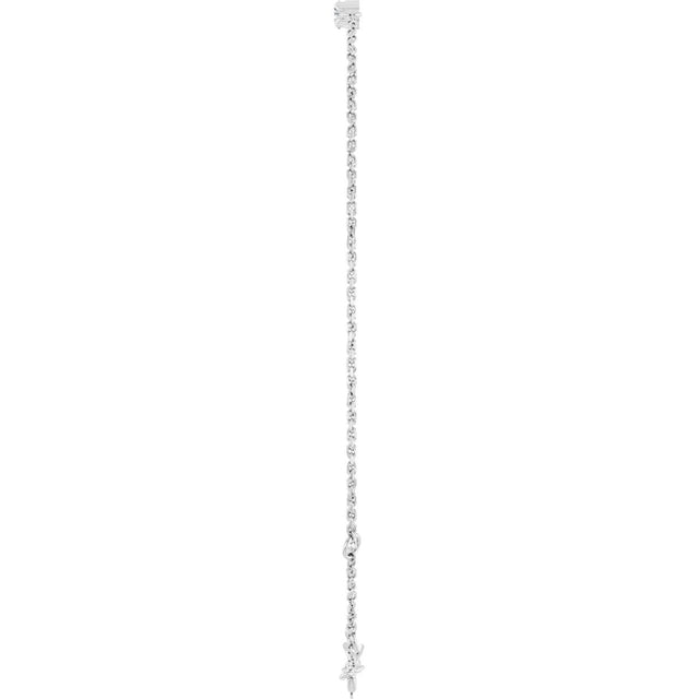 14K Gold Natural Diamond Graduated Link Bracelet - White Gold - view 3