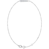 14K Gold Natural Diamond Graduated Link Bracelet - White Gold - view 2