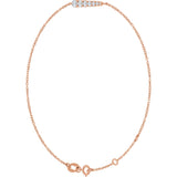 14K Gold Natural Diamond Graduated Link Bracelet - Rose Gold - view 2