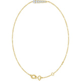 14K Gold Natural Diamond Graduated Link Bracelet - Yellow Gold - view 2