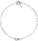 14K Gold Round Natural Diamond Cross Charm Bracelet - White Gold
