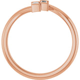 14K Gold Straight Baguette Natural Diamond Two-Stone Ring – 3.5x1.75mm - Rose Gold - view 2