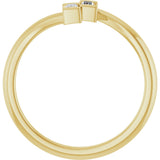 14K Gold Straight Baguette Natural Diamond Two-Stone Ring – 3.5x1.75mm - Yellow Gold - view 2