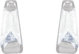 14K Gold Natural Diamond Tapered Baguette Channel-Set Stud Earrings - White Gold - view 2