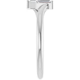 Platinum Straight Baguette Natural Diamond Two-Stone Ring – 3.5x1.75mm - view 4