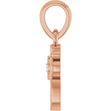 14K Gold Round Natural Diamond Accented Dog Mom Necklace or Pendant - Rose Gold - view 3
