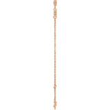 14K Gold Round Natural White Sapphire Bezel-Set Link Bracelet – 25.9x1.7mm - Rose Gold - view 8