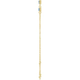 14K Gold Round Lab-Grown Blue Sapphire Bezel-Set Link Bracelet – 25.9x1.7mm - Yellow Gold - view 6