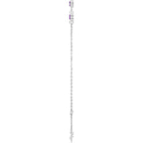 14K Gold Round Natural Amethyst Bezel-Set Link Bracelet – 25.9x1.7mm - White Gold - view 6
