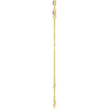 14K Gold Round Natural Amethyst Bezel-Set Link Bracelet – 25.9x1.7mm - Yellow Gold - view 6