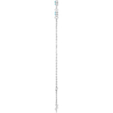 14K Gold Round Natural Aquamarine Bezel-Set Link Bracelet – 25.9x1.7mm - White Gold - view 6