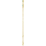 14K Gold Round Natural Blue Zircon Bezel-Set Link Bracelet – 25.9x1.7mm - Yellow Gold - view 6