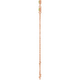 14K Gold Round Natural Peridot Bezel-Set Link Bracelet – 25.9x1.7mm - Rose Gold - view 8