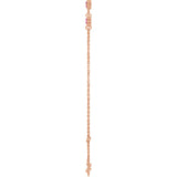 14K Gold Round Natural Pink Tourmaline Bezel-Set Link Bracelet – 25.9x1.7mm - Rose Gold - view 8