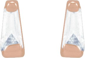 14K Gold Natural Diamond Tapered Baguette Channel-Set Stud Earrings - Rose Gold - view 2
