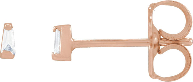 14K Gold Natural Diamond Tapered Baguette Channel-Set Stud Earrings - Rose Gold