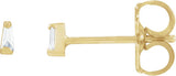 14K Gold Natural Diamond Tapered Baguette Channel-Set Stud Earrings - Yellow Gold