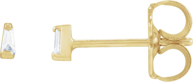 14K Gold Natural Diamond Tapered Baguette Channel-Set Stud Earrings - Yellow Gold