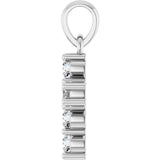 14K Gold Round Natural Diamond Accented Cross Necklace or Pendant – up to 1 1/2 CTW - White Gold - view 3
