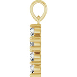 14K Gold Round Lab-Grown Diamond Accented Cross Necklace or Pendant – up to 1 1/2 CTW - Yellow Gold - view 3