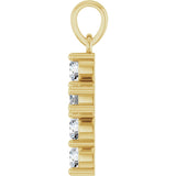 14K Gold Round Natural Diamond Accented Cross Necklace or Pendant – up to 1 1/2 CTW - Yellow Gold - view 3