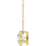 14K Gold Round Lab-Grown Diamond Solitaire Bezel-Set Necklace - Yellow Gold - view 3