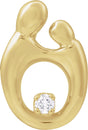 14K Gold Accented Motherhood Slide Pendant II - Yellow Gold