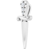 Platinum Round Natural Diamond Accented Dagger Necklace or Pendant - view 2